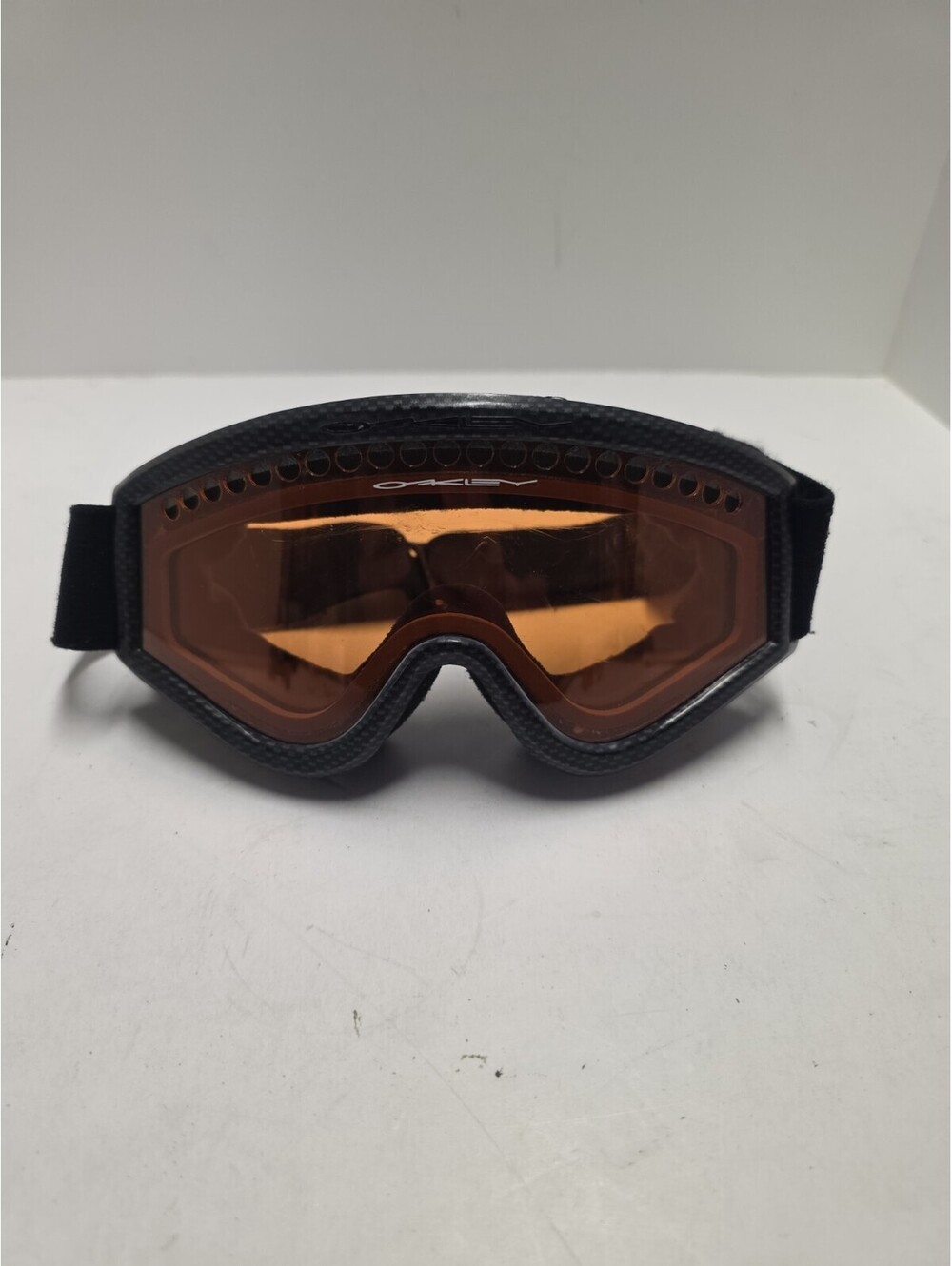 Vintage Old School Oakley Ski Snowboard Orange Carbon Persimmon Goggles